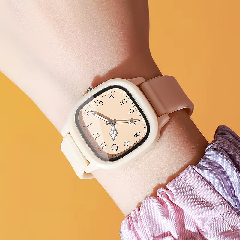Fashion Square Women Quartz Watch Casual Silicone Band Ladies Wristwatch for Girls Clock Reloj Mujer